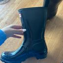 Hunter Black Glossy Rainboots Photo 4