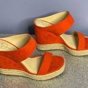 Jessica Simpson  Orange Faux Suede w/ Rope Bottom Wedge Size 8.5M Photo 0