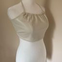 Good American  Vacay Strappy Halter Top in Bone Faux Leather Size 1 (Small) NEW Photo 7