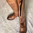 Cathy Jean  BROWN VINTAGE LOOKING KNEE HIGH LEATHER WOMENS BOOTS WITH TIE AND ZIP Photo 6