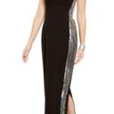 Vince Camuto  Women's Formal Dress Size 6P Black Sequined One Shoulder Long Gown Photo 8