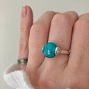 Boutique Southwestern Blue Turquoise Silver Ring “Norma” 7.5 Cowgirl Maximalist Photo 3