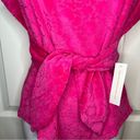 Modcloth  I Want Velour Velour Velour Bodysuit Floral Texture Fuchsia Hot Pink M Photo 6