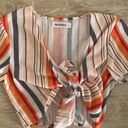 Reverse tie front top in bright stripe Photo 4