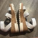 Steve Madden  Womens Bandi Sandal Size 9.5 White Cork-wrapped wedge heel Photo 5