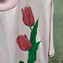 The Vintage Shop Vintage 1990s Pink Tulip Floral Print Single Stitch Short Sleeve T-Shirt XL Photo 1