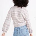 Madewell Sweater Bubble-Sleeve Crop Top in Rainbow Stripe XL Photo 1