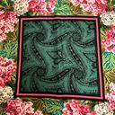 Oscar de la Renta  Vintage Square Silk Scarf Pink Floral Green Retro Designer Photo 6