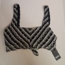 NWT! Mossimo Black White Crochet Knotted Bralette Bikini Top L Size L Photo 2