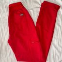 FIGS Neon Red Yola High Waisted Tall Skinny Scrub Pants Photo 1