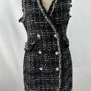 Trixxi  Boucle Vest Black White Tweed Large Double Breasted Photo 0