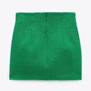 ZARA nwt textured mini green Christmas skirt with golden buttons Photo 2