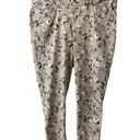 Lane Bryant  Womens Floral Pants Zip Boyfriend Fit Tan Black Pockets size 20 Photo 1