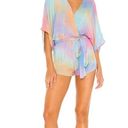 Indah  x REVOLVE Sunday romper pastel tie dye kimono sleeves and surplice top Photo 9