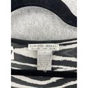 Alberto Makali  Women's Blouse Black White Beaded Animal Print Zebra Medium Photo 11