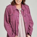 Altar'd State Altar’d State Purple Peplum Military Denim Jacket Photo 0