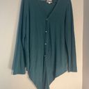 Loft  green button down cardigan with front tie size large super comfy Photo 3