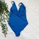 Everlane  The V-Neck One-Piece Blue Sz M Photo 3