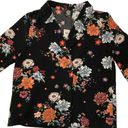 Bobeau  Double Breasted Black Floral Blazer Jacket Photo 7