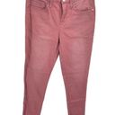 Seven 7 Womens Raw Hem Skinny Jeans Pocket Stretch Mid Rise Pink Size 4 Photo 7