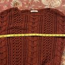 moon&madison Rust Orange Crochet Sweater Photo 6