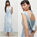 ALLSAINTS NEW $429  Blue Lace Printed Silk Maxi Slip Dress Photo 1