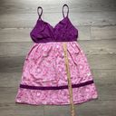 Disneyland Resort Babydoll Dress Size Large Pink Paisley‎ Mickey Spaghetti Strap Photo 8