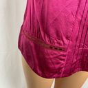 Marc Jacobs  Silk Cami Tank Fuchsia Crocheted Strip Photo 2