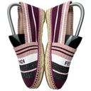 Fendi  Striped Glitter Accent Espadrilles EU 39 US 9 Pink Black Knit Flat Shoes Photo 5