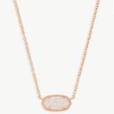 Kendra Scott NWT  Elisa Rose Gold Pendant Necklace in Iridescent Drusy $70 MSRP Photo 3