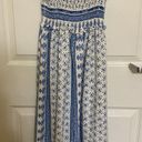 ZARA Blue And White Smocked Maxi Dress Photo 1