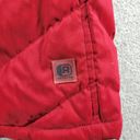 Kenneth Cole Reaction Womens Duck Down Puffer Coat M Red Full Length Zip Chevron Quilt Hood Photo 8