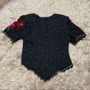 Laurence Kazar  Beaded Sequin Poinsettia Blouse large Photo 4