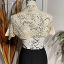 BCBGMAXAZRIA Vintage y2k WOOL Floral print Embellished Beaded Photo 2