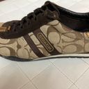 Coach  Katelyn sneakers 8.5M women's Q048 signature tennis shoes brown tan gold Photo 4