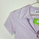 NWT Vintage Y2K Deadstock Purple Sheer Collared Crop Top Size Small Photo 1