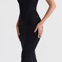 House Of CB  'Olivette' Black Satin Corset Maxi Dress NWOT size L Photo 0