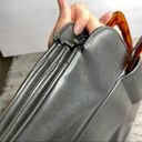 American Vintage Vintage 1950s 59s 1960s 69s grey leather Brown Lucite handle purse Photo 9