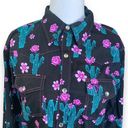 Blossom Cowgirl Hardware Shirt Black Pink Cactus  Floral Snap Front Western Top Photo 5