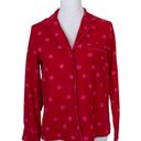 Kate Spade  Polka Dot Pajama Shirt Lounge Shirt Red Long Sleeve Women's Size‎ S Photo 1