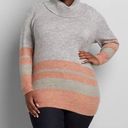 Lane Bryant NWT  cowl neck tunic sweater gray orange size 26/28 Photo 0