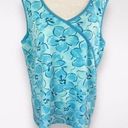 Tommy Hilfiger Blue Floral Print Tank Top Sleeveless Blouse 2X Photo 0