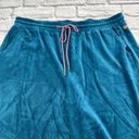 Matilda Jane  Women's Velour Corduroy Pull On Tie Waist Crop Pants XL Teal Blue Photo 1