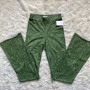 Good American Pants Mesh Bootcut Swim Cover-Up Retro in Pesto Swirl Green Sz 1 Photo 1