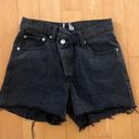 Princess Polly xena black asymmetric denim shorts Photo 1