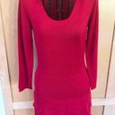 Marvin Richards  Faux Wool Red Ruffle Sweater Dress Photo 1