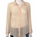 LC Lauren Conrad Lauren Conrad Peach Pearl Button Down Top Size S Photo 0