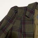 Modcloth  Wool Blend Plaid Cropped Blazer Jacket Sz M Puff Sleeves Army Green Photo 6