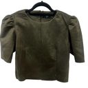 Tahari NWT  crop faux suede top size L Photo 0