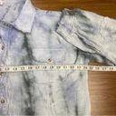 POL  Womens Sz L Tie Dye‎ Rough Cut Oversize Long Sleeve Button Down Gauze Photo 5